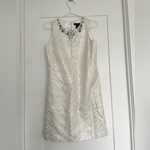 White House Black Market Silver Mini Dress